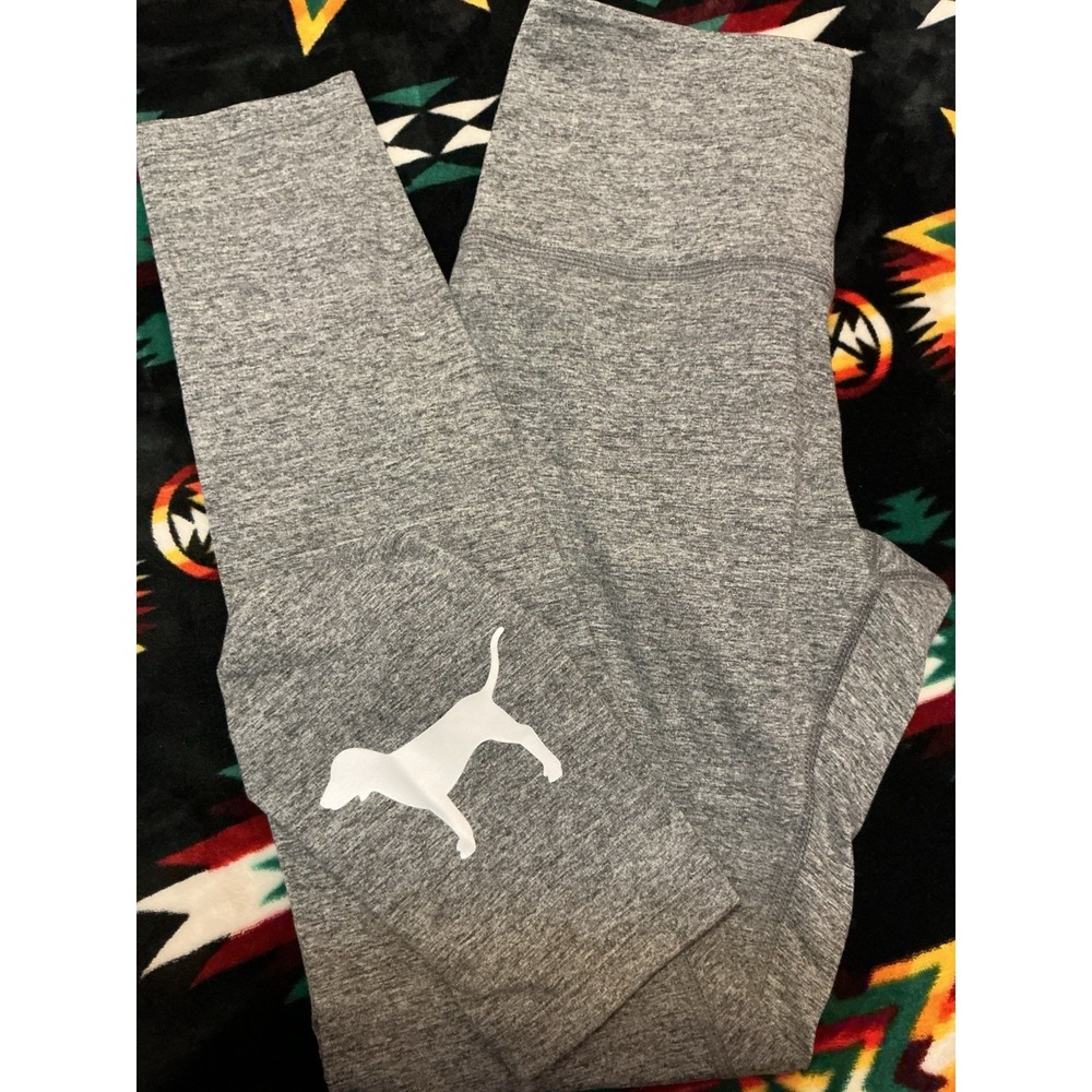 Victoria Secret PINK Cozy Leggings Puppy LogoYoga Pants Size Small Grey